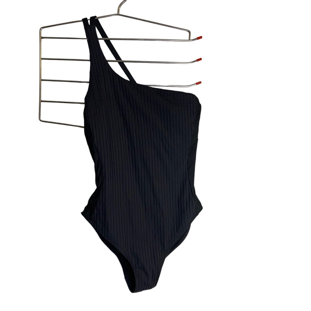 Athleta Black One Shoulder Bathing Suit
